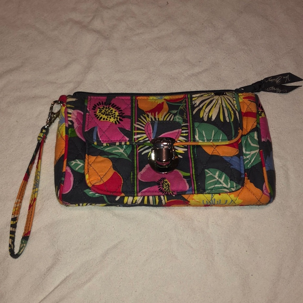 Vera Bradley Jazzy Blooms Push Lock Wristlet